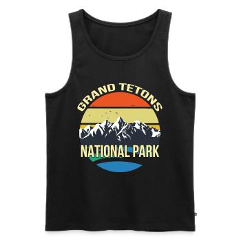 Grand Tetons National Park Souvenir Wyoming - Débardeur bio Premium Homme - noir - Devant - Michal (187cm)