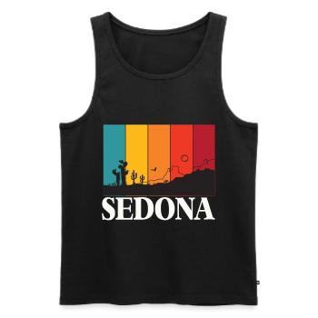 Sedona Desert Arizona National Park Cactus Camping - Débardeur bio Premium Homme - noir - Devant - Michal (187cm)