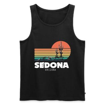 Sedona Arizona Cactus Canyon National Park Camping - Débardeur bio Premium Homme - noir - Devant - Michal (187cm)