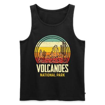 Volcano Island Souvenir Parc national d’Hawaï - Débardeur bio Premium Homme - noir - Devant - Michal (187cm)