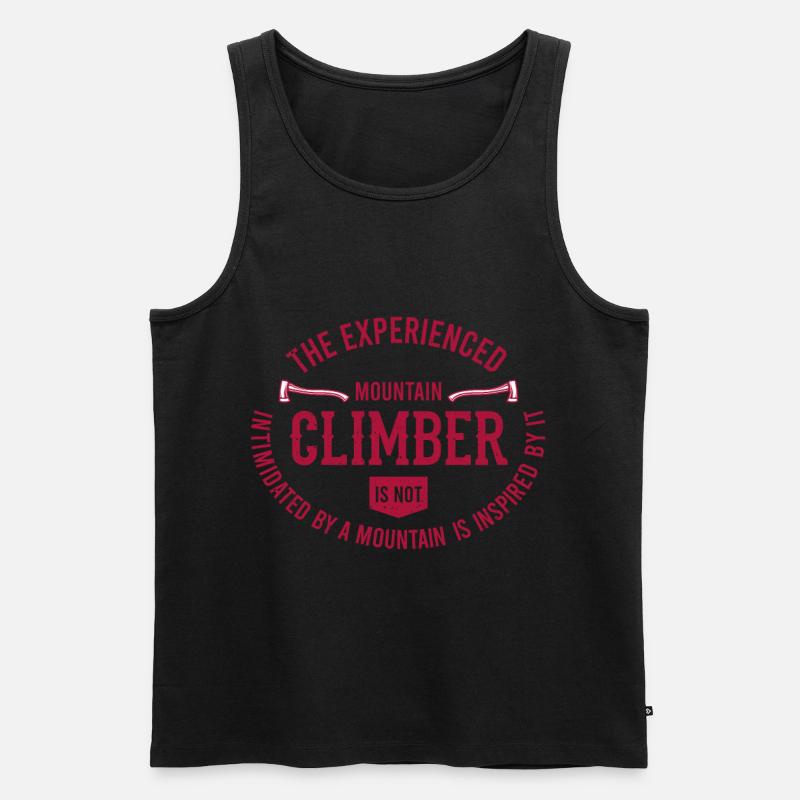 Bergsteiger Sprüche The Experienced Mountain - Männer Premium Bio Tank Top - Schwarz