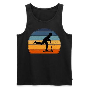 Stunt Scooter Freestyle Scootering Vintage Retro - Männer Premium Bio Tank Top - Schwarz - Vorne - AI Model Male 178 light (178cm)