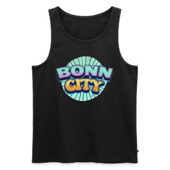 Bonn Allemagne City Font Pop Art Comic - Débardeur bio Premium Homme - noir - Devant - Michal (187cm)