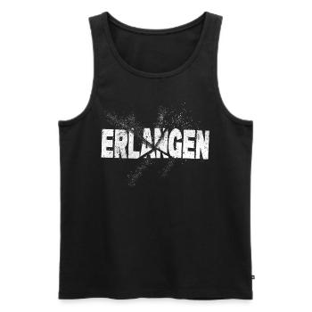 Erlangen Deutschland Stadt Schrift Grunge Splash - Männer Premium Bio Tank Top - Schwarz - Vorne - Michal (187cm)