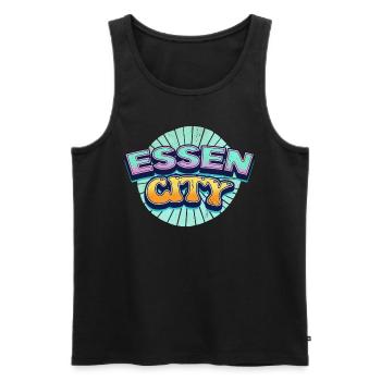 Essen Germany City Font Pop Art Comic - Men's Premium Organic Tank Top - black - Front - AI Model Male 178 light (178cm)