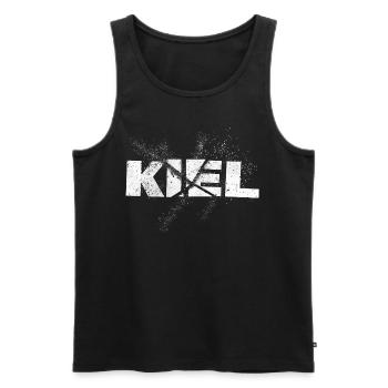 Kiel Allemagne City Font Grunge Splash - Débardeur bio Premium Homme - noir - Devant - Michal (187cm)