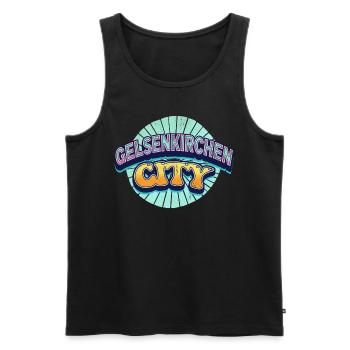 Gelsenkirchen Germany Font Pop Art Comic - Men's Premium Organic Tank Top - black - Front - AI Model Male 178 light (178cm)