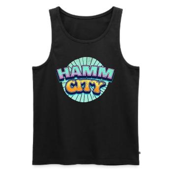 Hamm Germany City Font Pop Art Comic - Men's Premium Organic Tank Top - black - Front - AI Model Male 178 light (178cm)