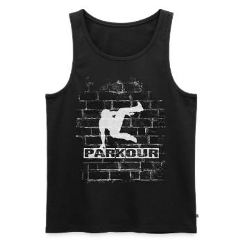 Parkour - Débardeur bio Premium Homme - noir - Devant - Michal (187cm)