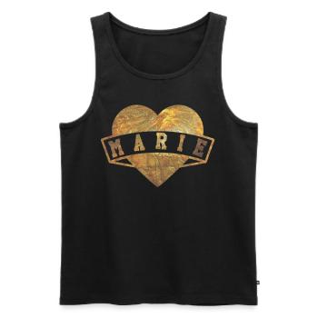 Marie Herzen Gold - Men's Premium Organic Tank Top - black - Front - Michal (187cm)