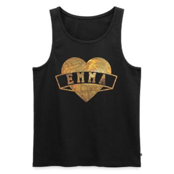 Emma Hearts Gold - Men's Premium Organic Tank Top - black - Front - Michal (187cm)