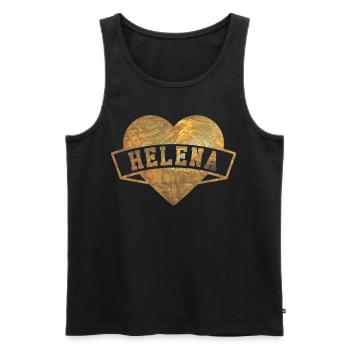Helena Hearts Gold - Men's Premium Organic Tank Top - black - Front - AI Model Male 178 light (178cm)