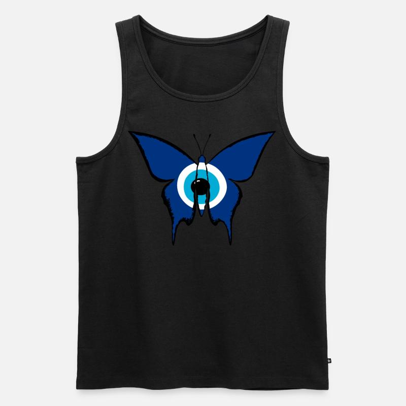 Nazar Schmetterling - Männer Premium Bio Tank Top - Schwarz
