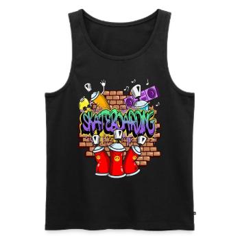 Skateboarding Skater Board Graffiti Spray Sprayer - Männer Premium Bio Tank Top - Schwarz - Vorne - Michal (187cm)