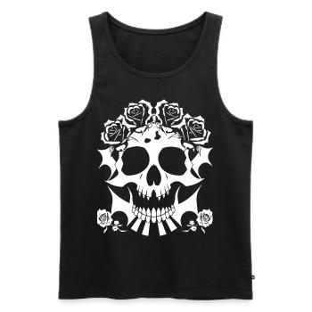 Horreur Crâne Crâne Art Crâne Gothique Heavy Metal - Débardeur bio Premium Homme - noir - Devant - Michal (187cm)