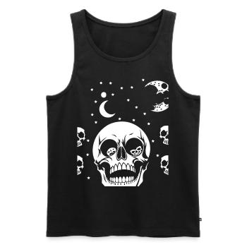 Horreur Crâne Crâne Art Crâne Gothique Heavy Metal - Débardeur bio Premium Homme - noir - Devant - AI Model Male 178 light (178cm)