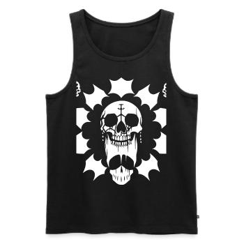 Horreur Crâne Crâne Art Crâne Gothique Heavy Metal - Débardeur bio Premium Homme - noir - Devant - Michal (187cm)