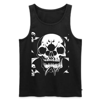 Horror Skull Skull Art Skull Gothic Heavy Metal - Men's Premium Organic Tank Top - black - Front - Michal (187cm)