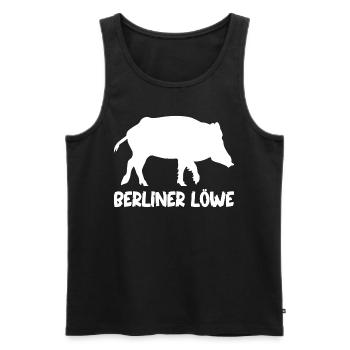 Wildschwein Löwe Berlin Verwechslung Irrtum Löwin - Männer Premium Bio Tank Top - Schwarz - Vorne - Michal (187cm)