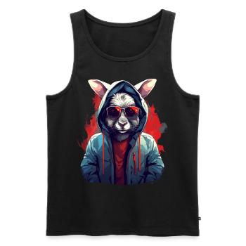 City bouncer rabbit ghost | Rabbit lovers - Men's Premium Organic Tank Top - black - Front - AI Model Male 178 light (178cm)