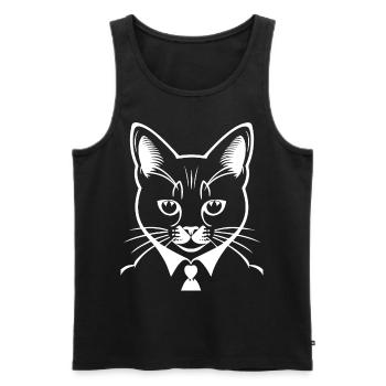 Funny Cat Silhouette Cheeky Fun Cats - Men's Premium Organic Tank Top - black - Front - AI Model Male 178 light (178cm)