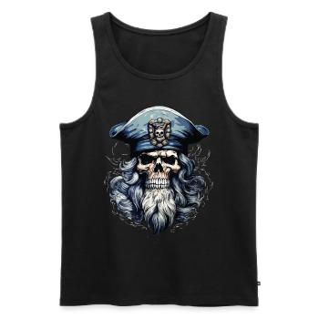 Sailor Skull Skull Captain Ahoy Ship - Men's Premium Organic Tank Top - black - Front - AI Model Male 178 light (178cm)