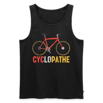Cyclopathe humour vélo cadeau cyclisme cycliste - Débardeur bio Premium Homme - noir - Devant - Michal (187cm)