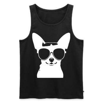 Lustiger Chihuahua mit Sonnenbrille Chihuahuas - Männer Premium Bio Tank Top - Schwarz - Vorne - Michal (187cm)