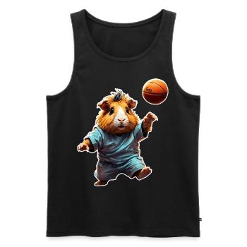 Guinea Pig Basketball - Men's Premium Organic Tank Top - black - Front - Michal (187cm)