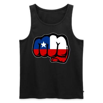 Chile Flagge Faust - Männer Premium Bio Tank Top - Schwarz - Vorne - AI Model Male 178 light (178cm)