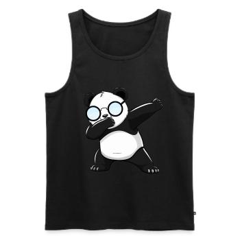 Panda Panda Bear Funny - Men's Premium Organic Tank Top - black - Front - Michal (187cm)