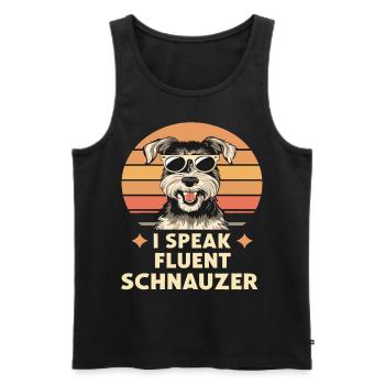 I Speak Fluent Schnauzer für einen - Männer Premium Bio Tank Top - Schwarz - Vorne - Michal (187cm)