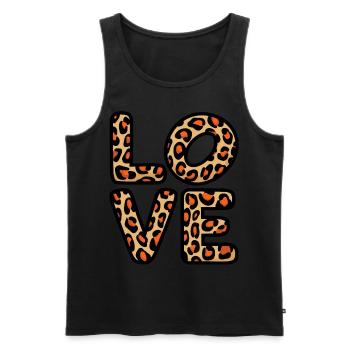 Signe de paix Amour des années 60 des années 70 Costume Groovy Hippie - Débardeur bio Premium Homme - noir - Devant - Michal (187cm)