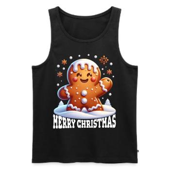 Merry Christmas Lebkuchen Lebkuchenkind Xmas - Männer Premium Bio Tank Top - Schwarz - Vorne - Michal (187cm)
