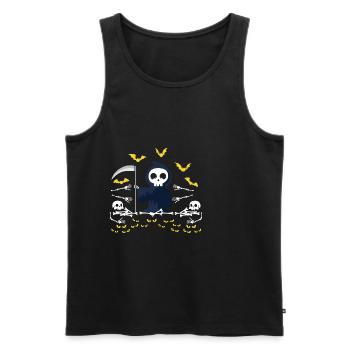 Grim Reaper Skeleton Ficphilia. Gift - Männer Premium Bio Tank Top - Schwarz - Vorne - AI Model Male 178 light (178cm)