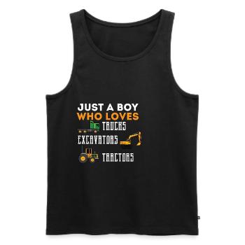 Trucks Bagger -Traktoren LKW -Liebhaber Gift - Männer Premium Bio Tank Top - Schwarz - Vorne - Michal (187cm)