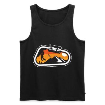 Klettern Bouldern Kletterer Bergsteiger Felsklette - Männer Premium Bio Tank Top - Schwarz - Vorne - Michal (187cm)