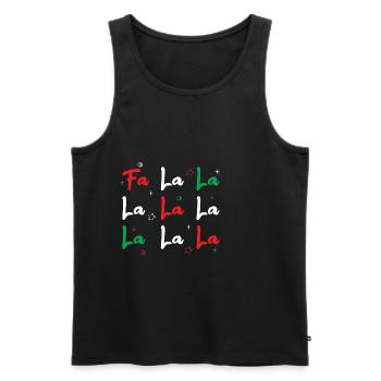 Fa la la. Chanteur de Noël. Cadeau - Débardeur bio Premium Homme - noir - Devant - AI Model Male 178 light (178cm)
