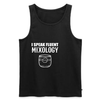 Sprechen Sie fließende Mixologie Barmann Geschenk - Männer Premium Bio Tank Top - Schwarz - Vorne - AI Model Male 178 light (178cm)
