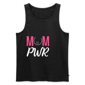 Mutter PWR Fleißige Mutter Gift - Männer Premium Bio Tank Top - Schwarz - Vorne - AI Model Male 178 light (178cm)