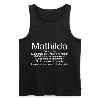 Name Definition Mathilda - Männer Premium Bio Tank Top - Schwarz - Vorne - Michal (187cm)