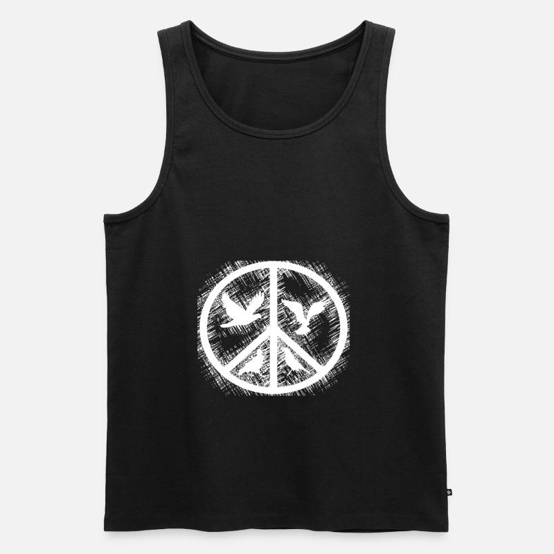 Frieden - Männer Premium Bio Tank Top - Schwarz