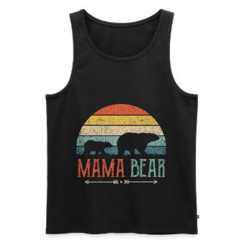 Mama Bär Mutter Frau Geschenk Eltern Paare Frauen - Männer Premium Bio Tank Top - Schwarz - Vorne - AI Model Male 178 light (178cm)