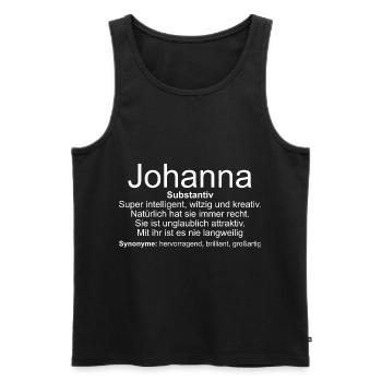 Name Definition Johanna - Männer Premium Bio Tank Top - Schwarz - Vorne - Michal (187cm)