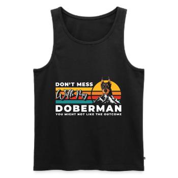 Doberman chien race chien ami - Débardeur bio Premium Homme - noir - Devant - Michal (187cm)