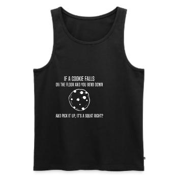 Cookie Squat Foodie and Funny Gift - Men's Premium Organic Tank Top - black - Front - AI Model Male 178 light (178cm)