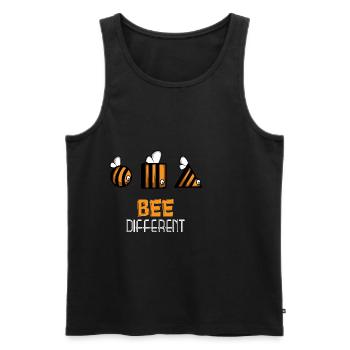 Bee Differents Différents et uniques - Débardeur bio Premium Homme - noir - Devant - AI Model Male 178 light (178cm)