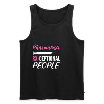 Rx-tezeptionale People Excellent Worker Gesc - Men's Premium Organic Tank Top - black - Front - AI Model Male 178 light (178cm)
