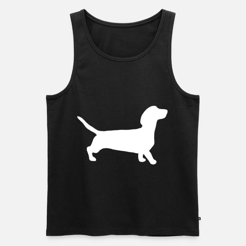 Dackel Silhouette - Männer Premium Bio Tank Top - Schwarz