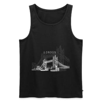 London Bridge. London Bridge - Männer Premium Bio Tank Top - Schwarz - Vorne - AI Model Male 178 light (178cm)